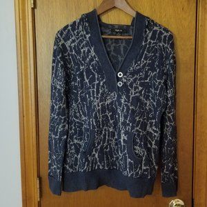 Style & Co Blue Grey Sweater Hoodie Top M